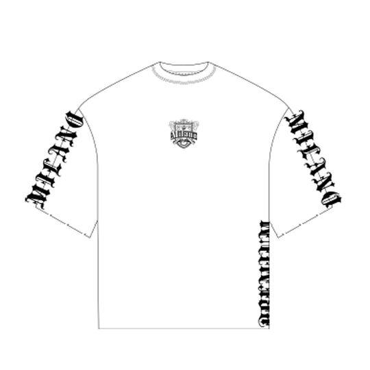 Premium Milano Mens Milano Shoulder Print Crew Neck T-Shirt S25415-54 White