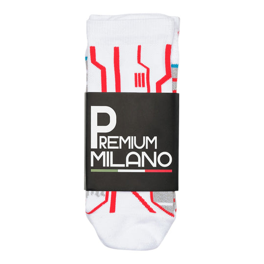 Premium Milano Mens Ellite Socks SXPM1974 White/Red/Gray