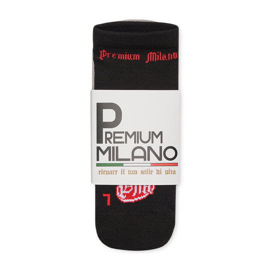 Premium Milano Mens Ankle Socks SXPM1984 Black/Red