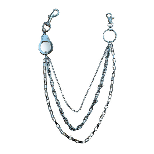 Premium Milano Mens Pentagon Handcuff Chain PCH2-OC Silver