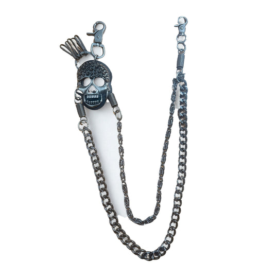 Premium Milano Mens Snow Ball Skull Chain PCS1-OC Silver