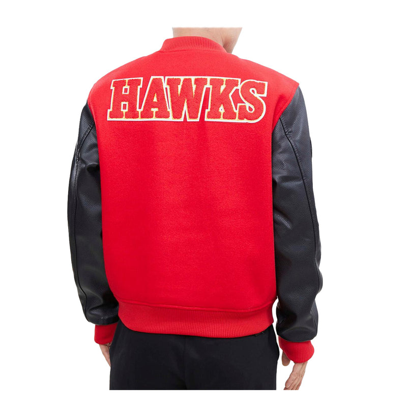 Pro Standard Mens NBA Atlanta Hawks Varsity Jacket BAH651684-RBK Red/Black