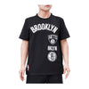 Pro Standard Mens NBA Brooklyn Nets Retro Classic Sj Striped Crew Neck T-Shirt BBN156023-BGY Black/Gray