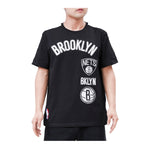 Pro Standard Mens NBA Brooklyn Nets Retro Classic Sj Striped Crew Neck T-Shirt BBN156023-BGY Black/Gray