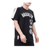 Pro Standard Mens NBA Brooklyn Nets Retro Classic Sj Striped Crew Neck T-Shirt BBN156023-BGY Black/Gray