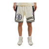 Pro Standard Mens NBA Brooklyn Nets Retro Classic Dk 2.0 Shorts BBN356022-EBK Eggshell/ Black