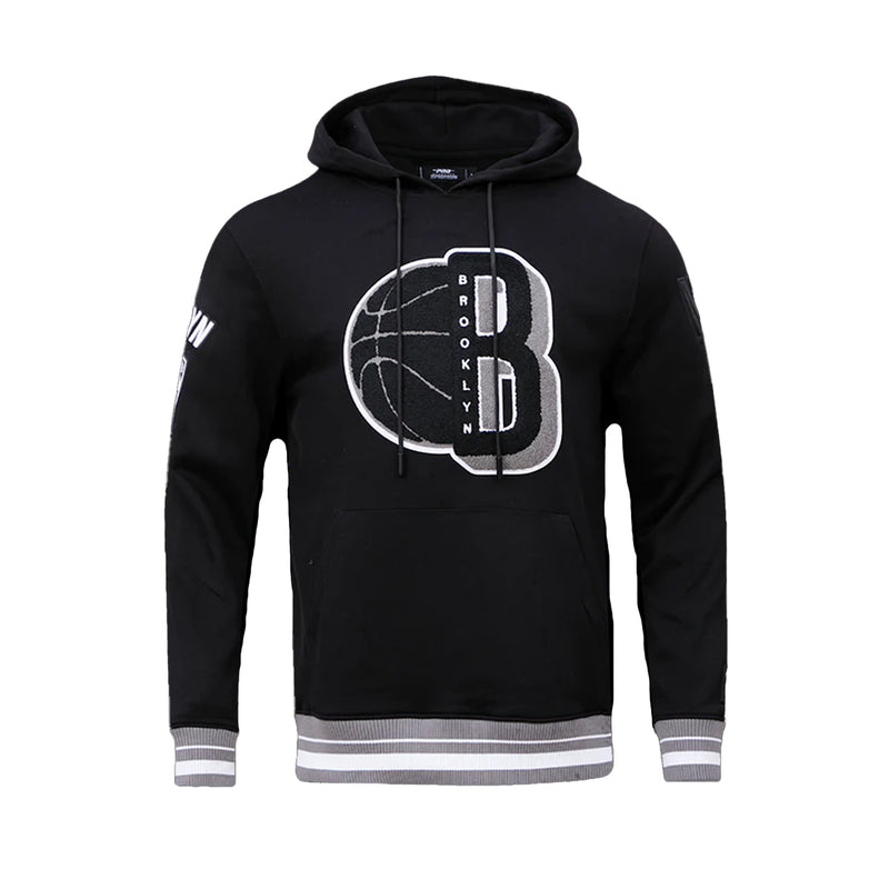 Pro Standard Mens NBA Brooklyn Nets Mash Up Hoodie BBN554164-BLK Black