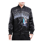 Pro Standard Mens NBA Brooklyn Nets Home Town Satin Jacket BBN654353-BLK Black