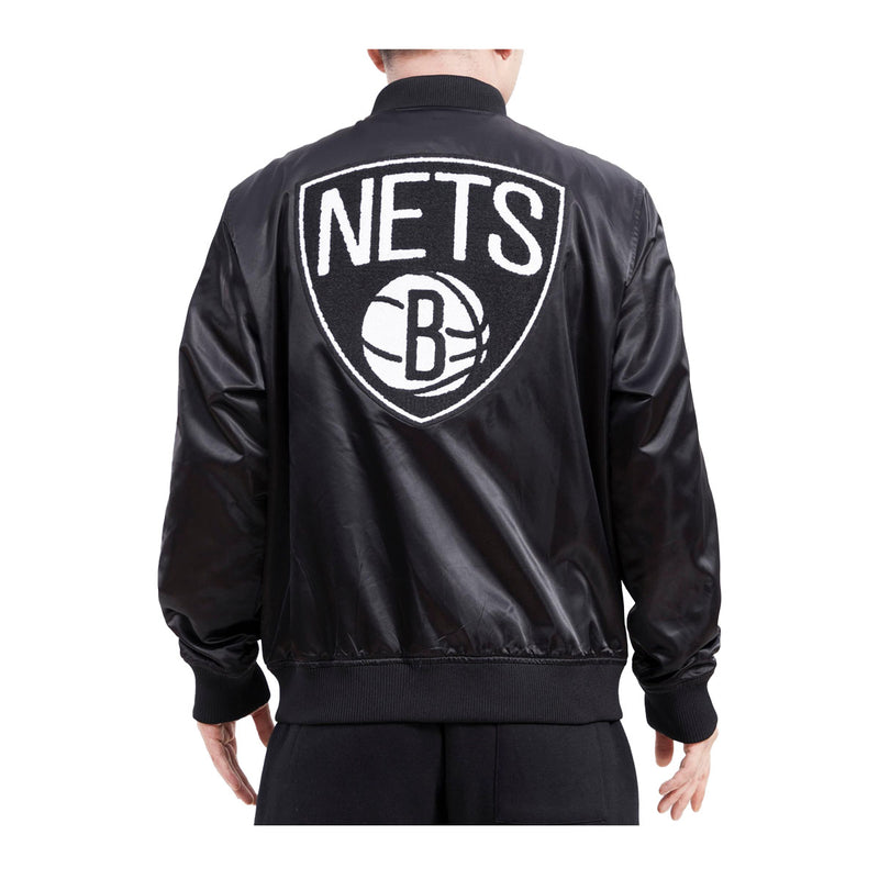 Pro Standard Mens NBA Brooklyn Nets Home Town Satin Jacket BBN654353-BLK Black