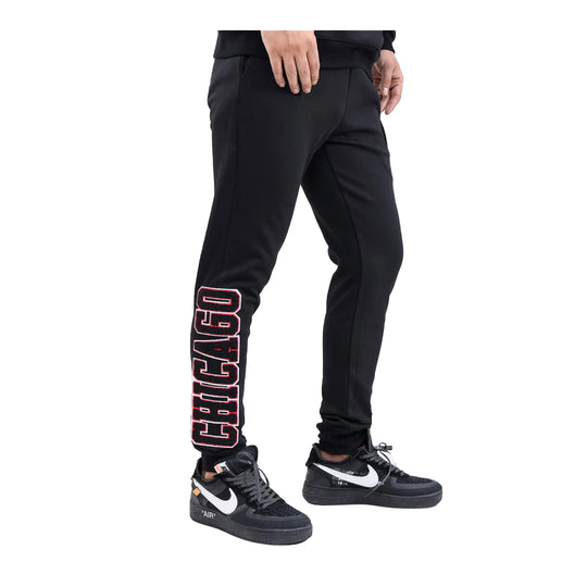 Pro Standard Mens NBA Chicago Bulls Logo Joggers BCB451538-BLK Black