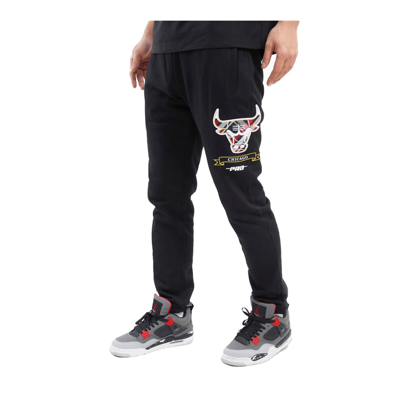 Pro Standard Mens NBA Chicago Bulls Pro Prep Rib FLC Sweatpants BCB459460-BRK Black/Red/Black