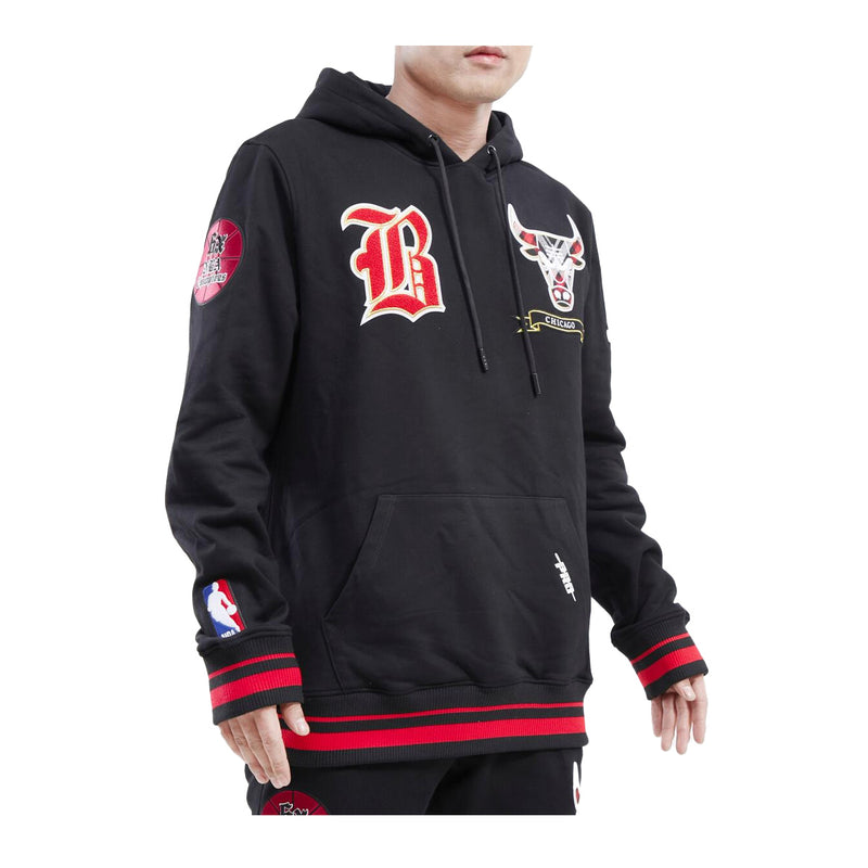 Pro Standard Mens NBA Chicago Bulls Pro Prep Rib FLC PO Hoodie BCB559459-BRK Black/Red/Black