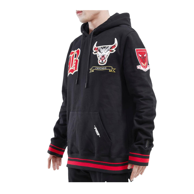 Pro Standard Mens NBA Chicago Bulls Pro Prep Rib FLC PO Hoodie BCB559459-BRK Black/Red/Black