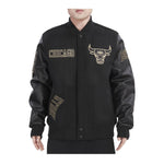 Pro Standard Mens NBA Chicago Bulls Black & Gold Varsity Jacket BCB6513716-JBK Jet Black