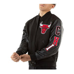 Pro Standard Mens NBA Chicago Bulls Six Time Finals Logo Varsity Jacket BCB651681-BLK Black/Red