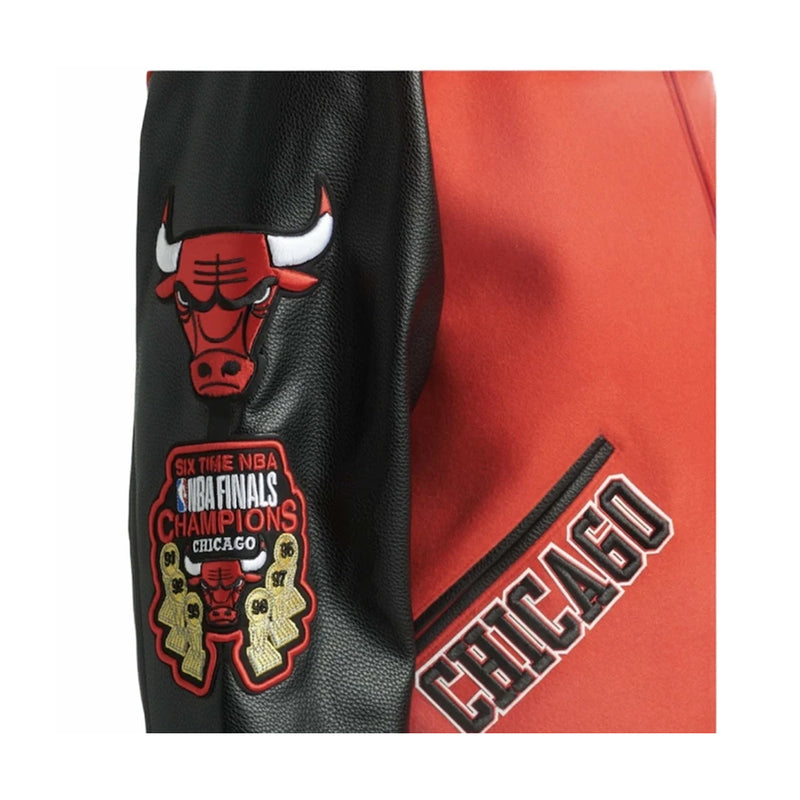 PRO STANDARD CHICAGO BULLS SIX TIME CHAMPIONS JACKET RED At The Mister Shop  Since 1948