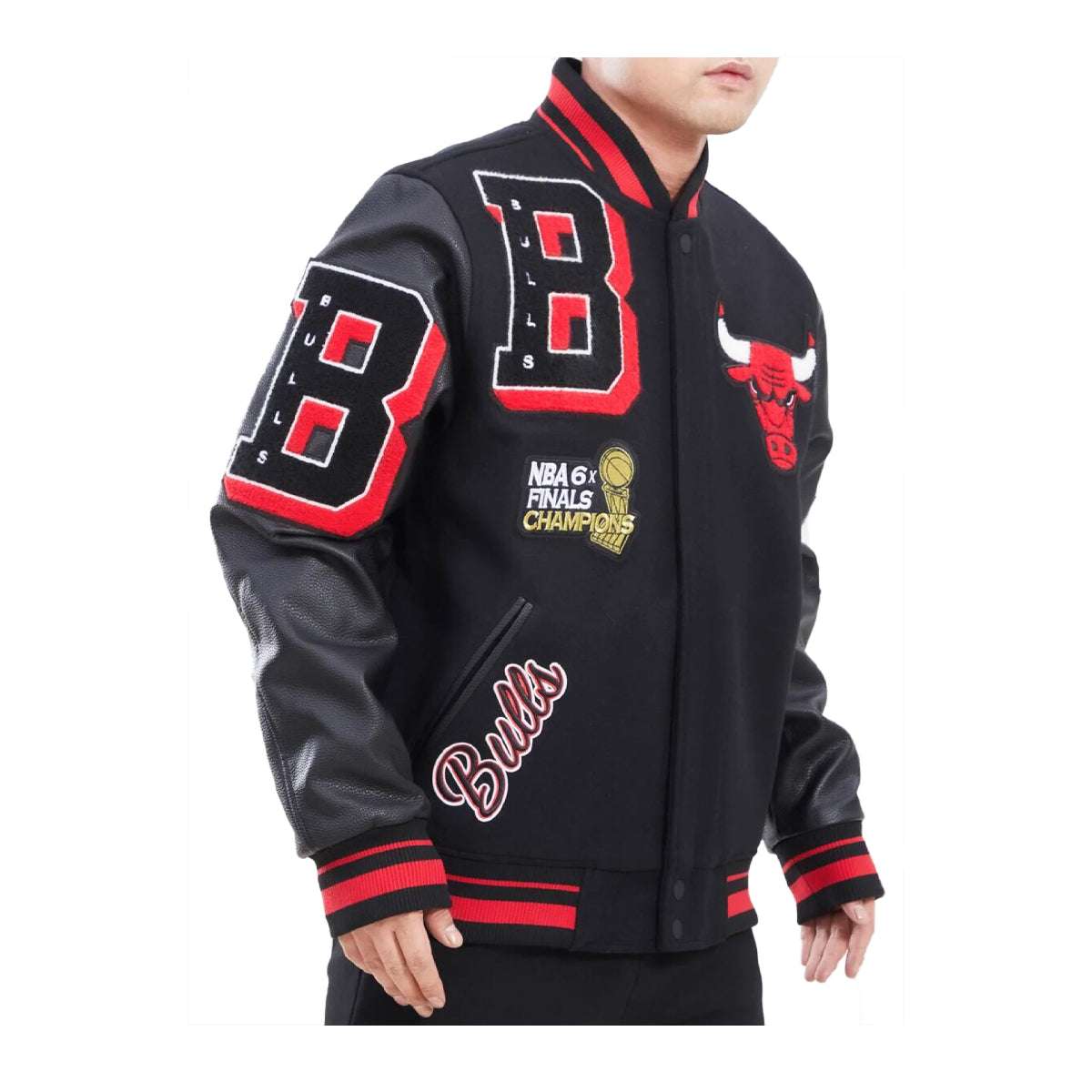Men's Chicago Bulls Pro Standard x Black Pyramid White Full-Snap Varsity  Jacket