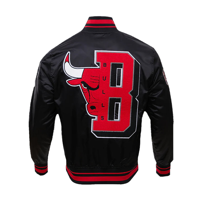 Pro Standard Mens NBA Chicago Bulls Mash Up Satin Jacket BCB654218-BLK Black