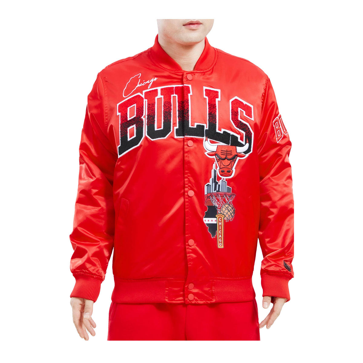 Chicago Bulls Red Satin Starter Jacket