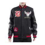 Pro Standard Mens NBA Chicago Bulls Pro Prep Varsity Jacket BCB659461-BRK Black/Red/Black