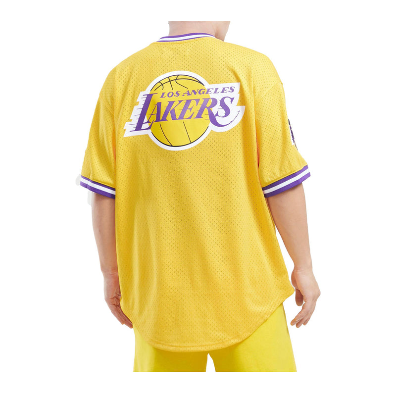 Mitchell & Ness T-shirt - Fashion Mesh V-Neck Los Angeles Lakers White, Men