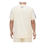 Pro Standard Mens NBA Los Angeles Lakers Retro Classic SJ Striped Crew Neck T-Shirt BLL155997-EPU Eggshell/ Purple