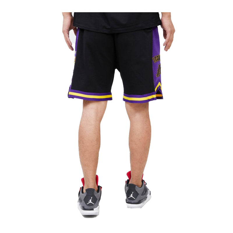 Pro Standard Mens NBA Los Angeles Lakers Retro Classic Dk 2.0 Shorts BLL356001-BKY Black/Purple/Yellow