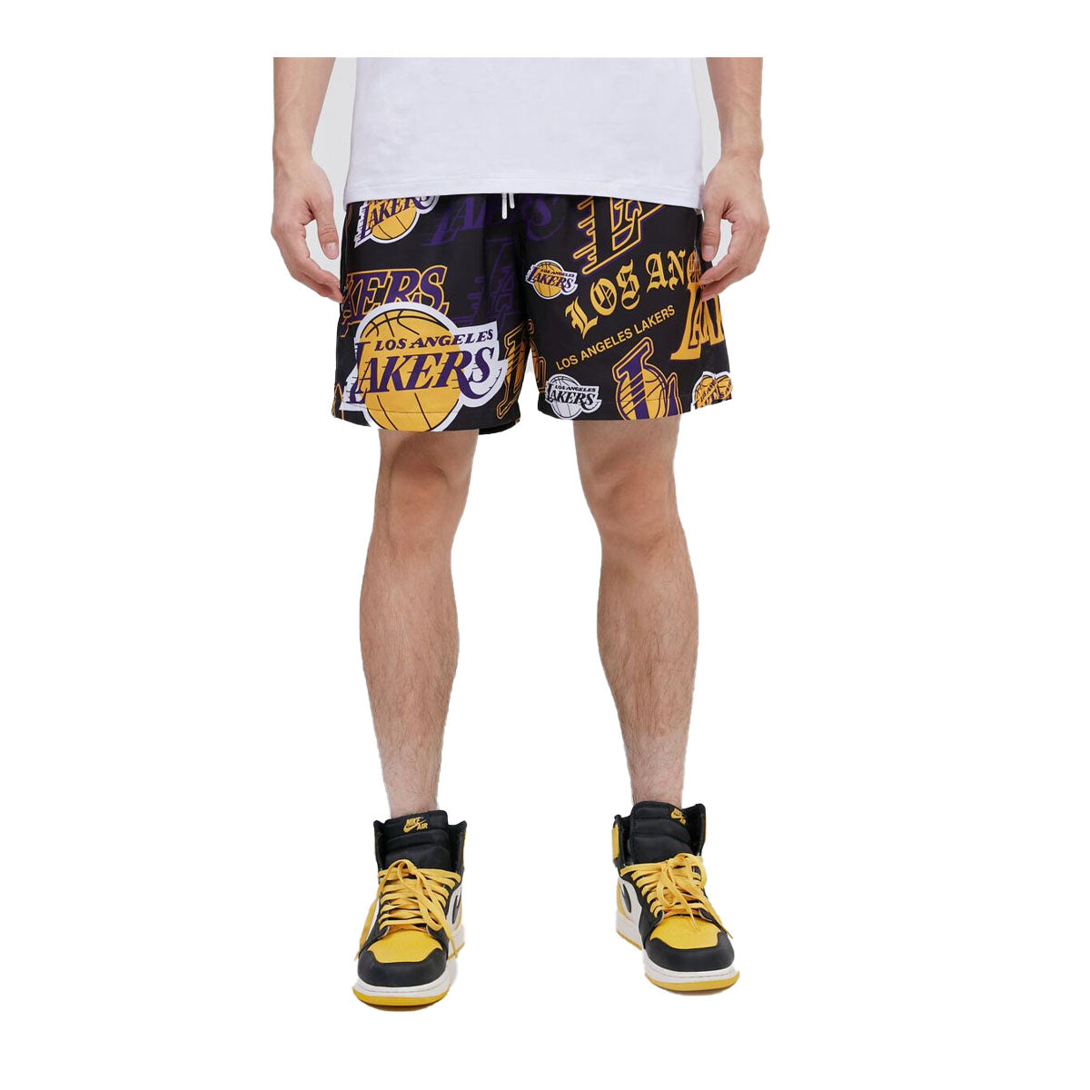 Pro Standard Mens NBA Los Angeles Lakers Toss Logo Shorts BLL357098-1LL 1LL 2XL