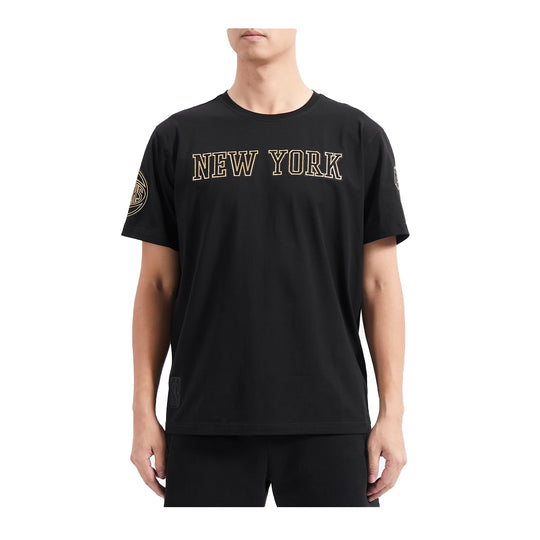 Pro Standard Mens NBA New York Knicks Black & Gold SJ Crew Neck T-Shirt BNK1513573-BLK Black