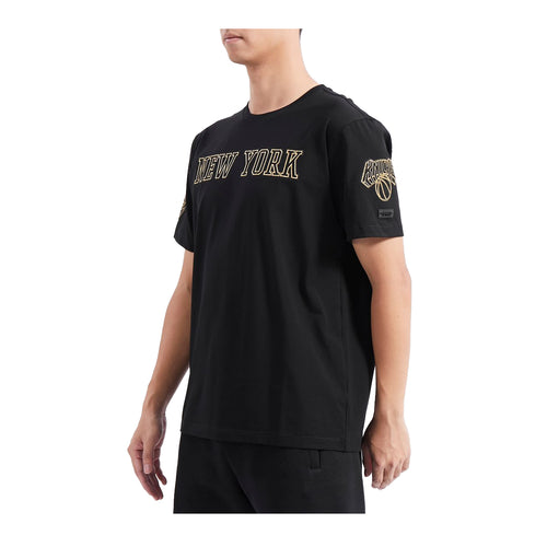 Pro Standard Mens NBA New York Knicks Black & Gold SJ Crew Neck T-Shirt BNK1513573-BLK Black