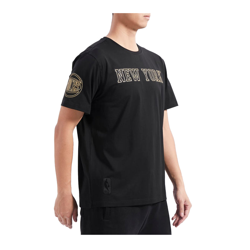Pro Standard Mens NBA New York Knicks Black & Gold SJ Crew Neck T-Shirt BNK1513573-BLK Black