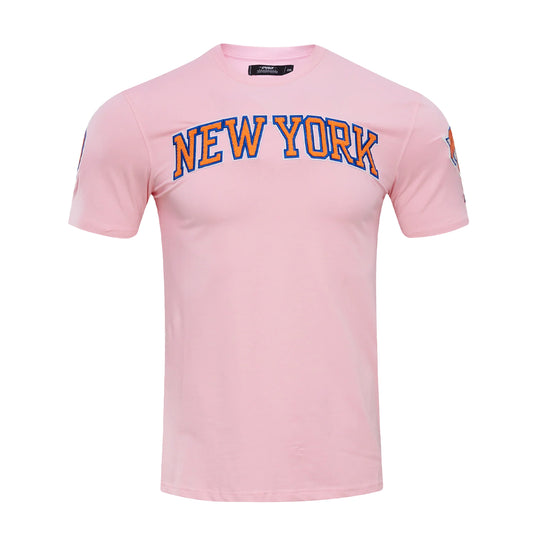 Pro Standard Mens NBA New York Knicks Classic Chenille Crew Neck T-Shirt BNK151552-PNK Pink