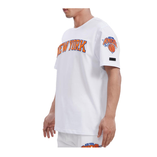 Pro Standard Mens NBA New York Knicks Classic Chennille Single Jersey Crew Neck T-Shirt  BNK151552-WHT White