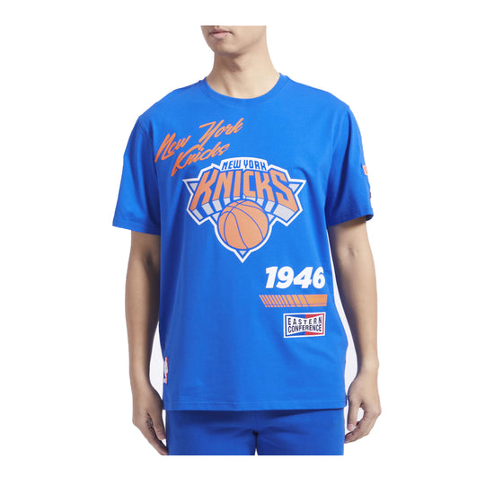 Pro Standard Mens NBA New York Knicks Fast Lane Single Jersey Crew Neck T-Shirt BNK1515526-RYB Royal Blue