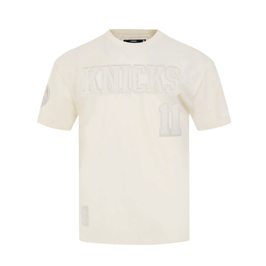 Pro Standard Mens NBA New York Knicks Jalen Brunson Number 11 Neutral Crew Neck T-Shirt BNK1516823-EGG Eggshell