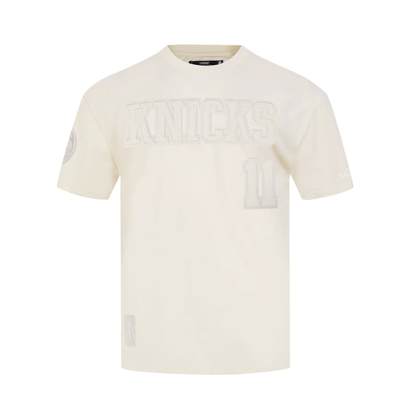 Pro Standard Mens NBA New York Knicks Jalen Brunson Number 11 Neutral Crew Neck T-Shirt BNK1516823-EGG Eggshell