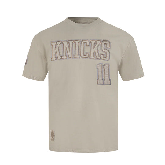 Pro Standard Mens NBA New York Knicks Jalen Brunson Number 11 Neutral Crew Neck T-Shirt BNK1516823-TAU Taupe