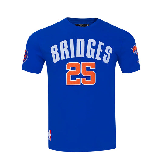 Pro Standard Mens NBA New York Knicks Mikal Bridges Number 25 Classic Pnn Crew Neck T-Shirt BNK1516849-RYB Royal Blue