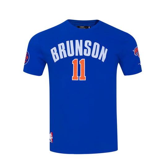 Pro Standard Mens NBA New York Knicks Jalen Brunson Number 11 Classic Pnn Crew Neck T-Shirt BNK1516850-RYB Royal Blue