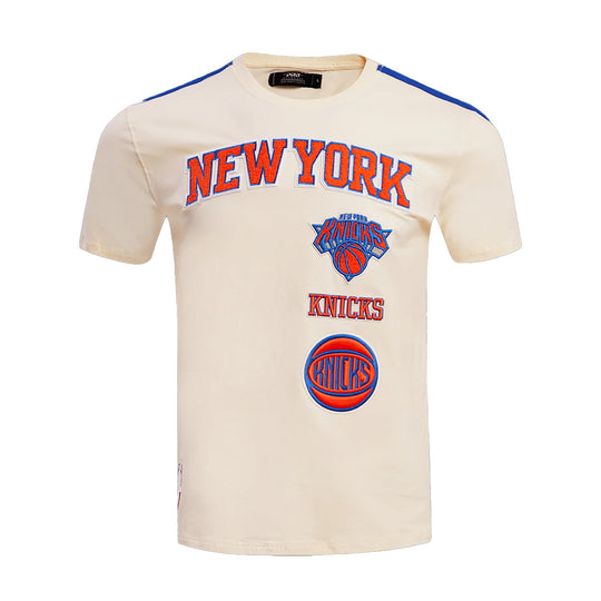 Pro Standard Mens NBA New York Knicks Retro Classic Striped Crew Neck T-Shirt BNK156099-ERB Cream