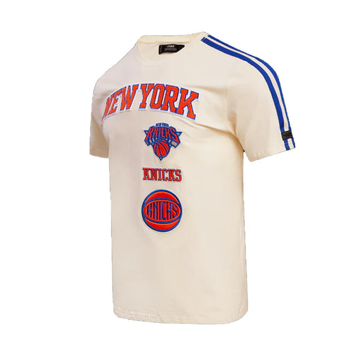 Pro Standard Mens NBA New York Knicks Retro Classic Striped Crew Neck T-Shirt BNK156099-ERB Cream