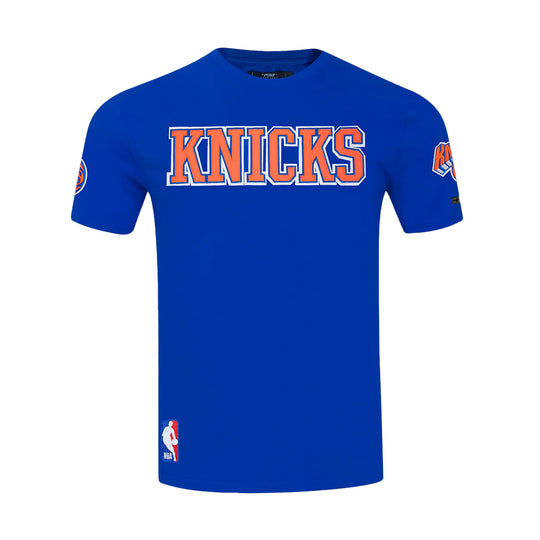 Pro Standard Mens NBA New York Knicks Tackle Twill Sj Crew Neck T-Shirt BNK156175-RYB Royal Blue