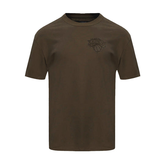 Pro Standard Mens NBA New York Knicks Neutral CJ Drop Shoulder Crew Neck T-Shirt BNK158150-DKT Dark Taupe