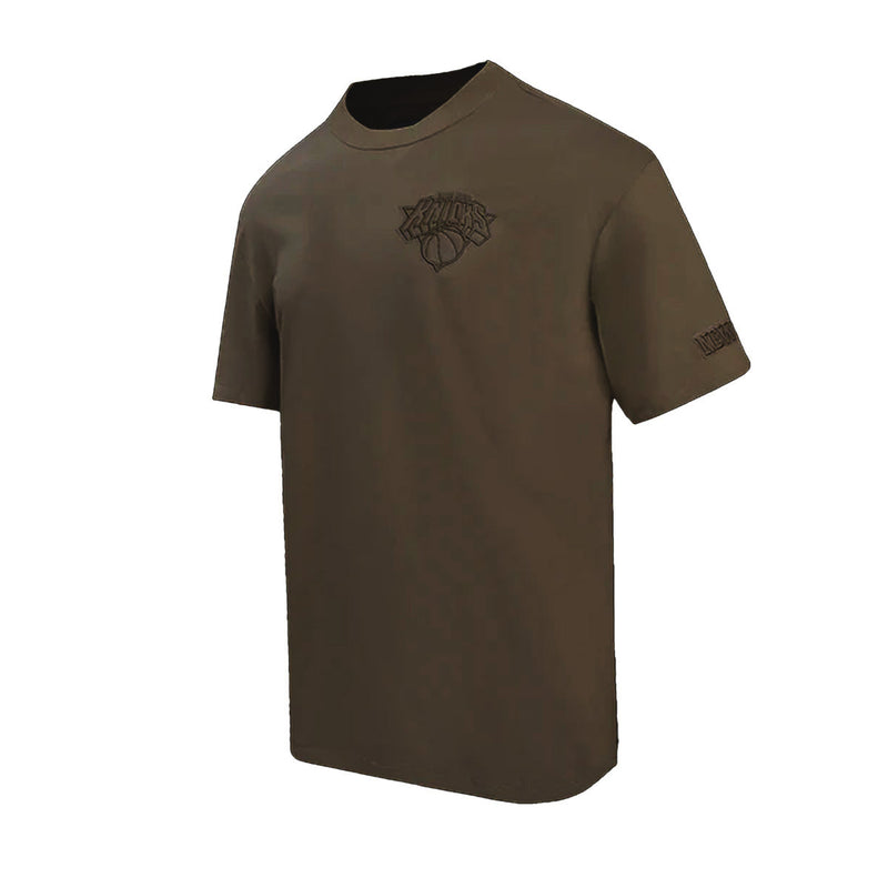 Pro Standard Mens NBA New York Knicks Neutral CJ Drop Shoulder Crew Neck T-Shirt BNK158150-DKT Dark Taupe