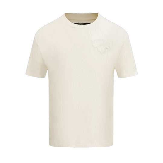 Pro Standard Mens NBA New York Knicks Neutral CJ Drop Shoulder Crew Neck T-Shirt BNK158150-EGG Egg Shell