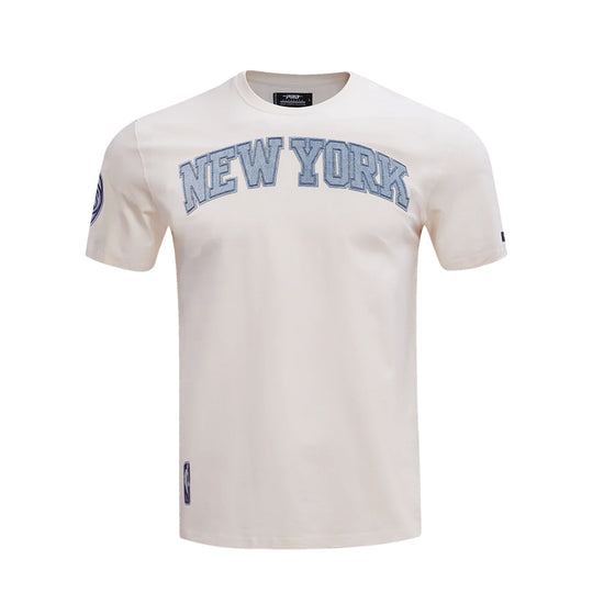 Pro Standard Mens NBA New York Knicks Varsity Blues Crew Neck T-Shirt BNK159798-LIN Linen