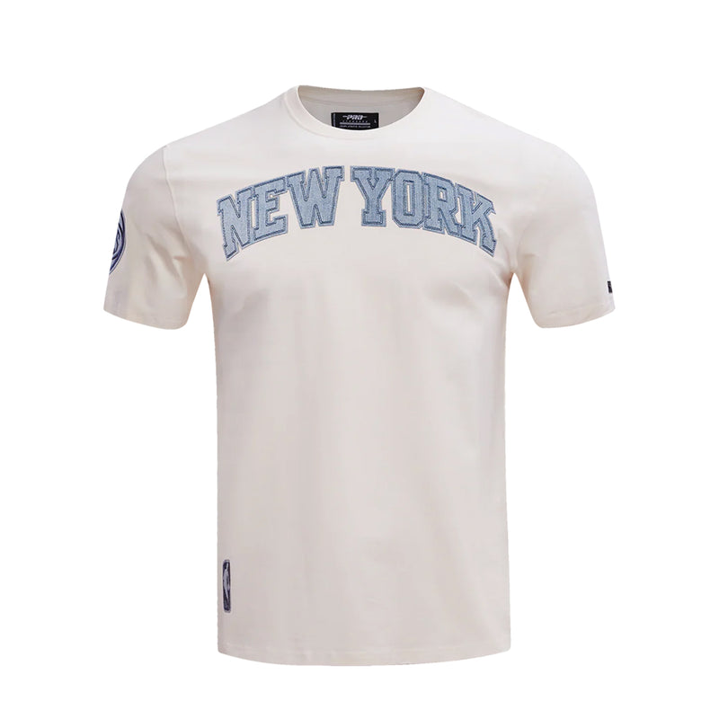 Pro Standard Mens NBA New York Knicks Varsity Blues Crew Neck T-Shirt BNK159798-LIN Linen