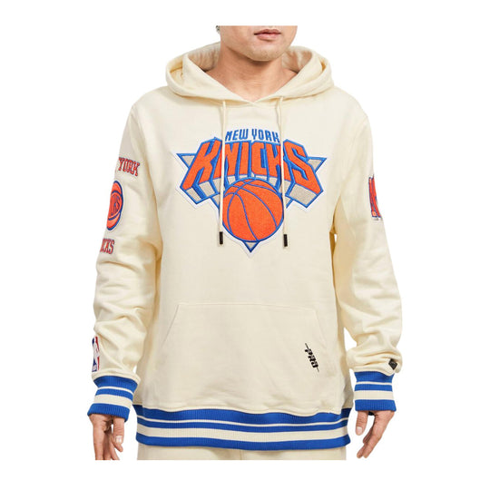 Pro Standard Mens NBA New York Knicks Retro Classic Fleece PO Hoodie BNK556102-ERB Eggshell/ Royal Blue