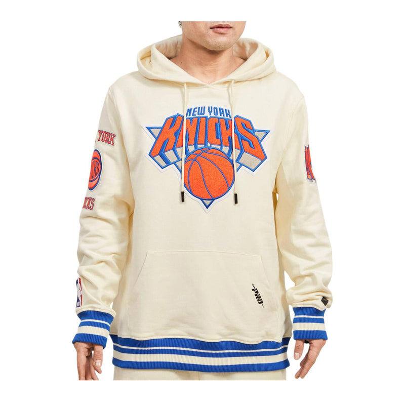 Pro Standard Mens NBA New York Knicks Retro Classic Fleece PO Hoodie BNK556102-ERB Eggshell/ Royal Blue