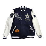 Pro Standard Mens NFL Dallas Cowboys Pro Prep Wool Varsity Jacket FDC649662-MNW Midnight Navy/White